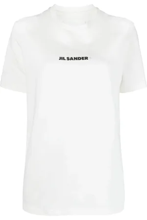 Jil Sander Top, Dame, Hvid, XS, Bomuld, Logo Print T-shirt