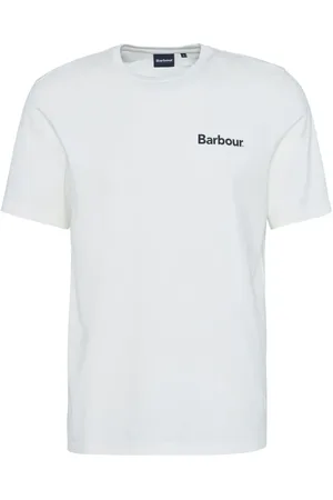Barbour Top, Herre, Hvid, M, Bomuld, Grafisk Print Bomuld T-shirt