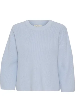 Part Two Strik, Dame, Blå, 2XL, Bomuld, Blød og luksuriøs strik med ¾ ærmer