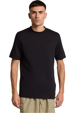 Lyle & Scott Top, Herre, Sort, S, Bomuld, Twill Texture Crewneck T-Shirt