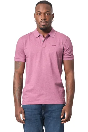 HUGO BOSS Top, Herre, Lilla, L, Bomuld, Lilla poloshirt med broderet logo
