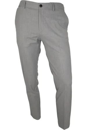 HUGO BOSS Bukser, Herre, Grå, 2XL, Polyester, Slim Fit Bukser i Elastisk Materiale