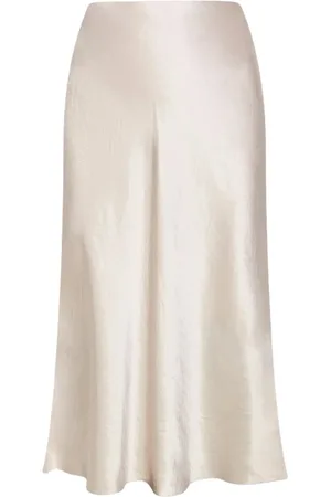 Vince Nederdel, Dame, , S, Satin, Satin Midi Nederdel Slip Stil