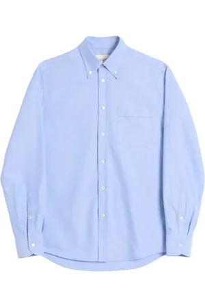 VALENTINO GARAVANI Skjorte, Herre, Blå, M, Uld, Clear Skjorte med Stilfuld Patch Lomme