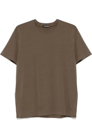 Tom Ford Top, Herre, Grøn, M, Bomuld, Olivengrøn T-shirt med korte ærmer