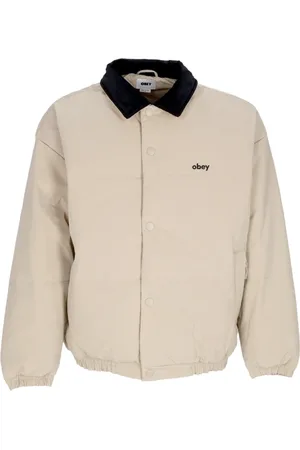 Obey Jakke, Herre, , L, Polyester, Fjergrå Multi Polstret Jakke