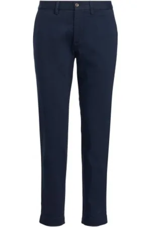 Ralph Lauren Bukser, Dame, Blå, XS, Bomuld, Skinny Chino Bukser med Lommer