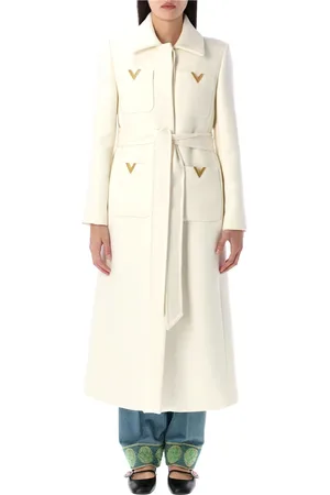 VALENTINO GARAVANI Frakke, Dame, Hvid, XS, Uld, Drill Double Coat