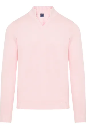 FEDELI Strik, Herre, Lyserød, XL, Bomuld, Italiensk bomuldssweater, Designers kode 8Ued5627