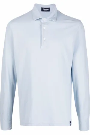 DRUMOHR Top, Herre, Grøn, XL, Bomuld, Grøn Polo Skjorte med Lange Ærmer