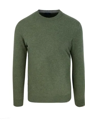 Paul & Shark Strik, Herre, Grøn, L, Uld, Crew Neck Sweater