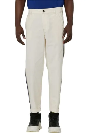 John Richmond Bukser, Herre, Hvid, XL, Bomuld, Slim Fit Bukser med Sidestriber