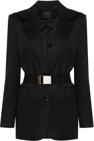 Pinko Jakke, Dame, Sort, L, Uld, Casual Sort Uldblanding Blazer