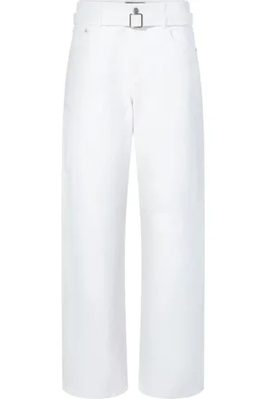 Proenza Schouler Bukser, Dame, Hvid, W26, Bomuld, Hvide Lavtaljede Jeans med Lige Ben