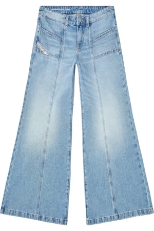 Diesel Jeans, Dame, Blå, W26, Denim, Flared Denim Jeans med ikoniske lommer