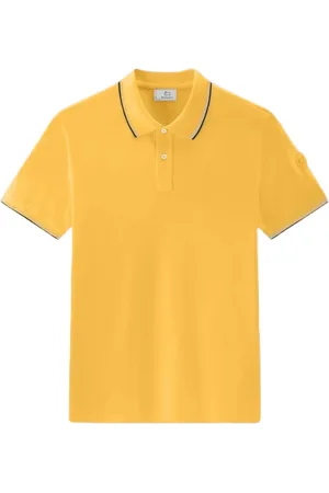 Woolrich Top, Herre, Gul, S, Bomuld, Casual Poloshirt med Kontraststriber