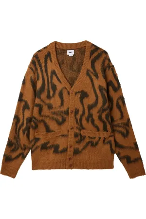 Obey Strik, Herre, Brun, XL, Moderne Strik