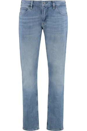 Calvin Klein Jeans, Herre, Blå, W36, Bomuld, Slim Fit Jeans med Metal Detaljer