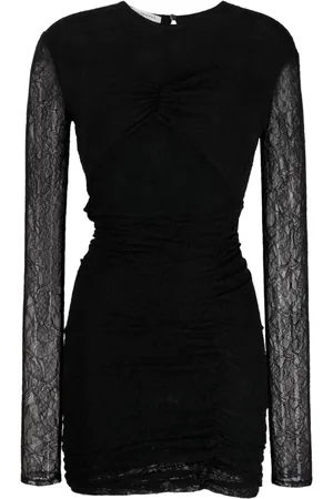 Serafini Kjole, Dame, Sort, S, Chantilly-blonde Minikjole med Rynker