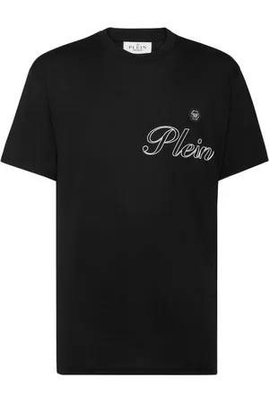 Philipp Plein Top, Herre, Sort, M, Bomuld, Sort Crew Neck T-shirt