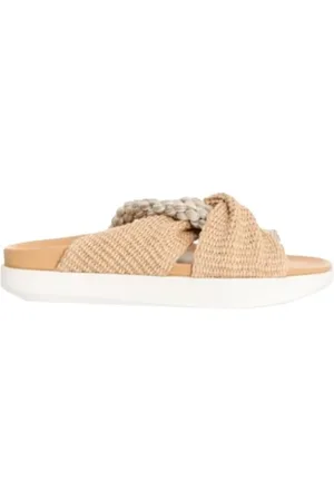 ZIMMERMANN Sko, Dame, Brun, 37 EU, Suede, Interlock Rope Raffia Wedge Sliders