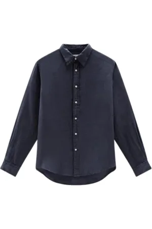 Woolrich Skjorte, Herre, Blå, S, Uld, Linen Skjorte