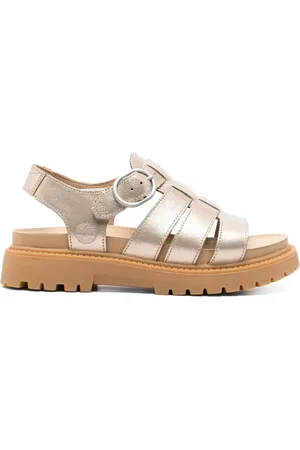 Timberland Sko, Dame, Gul, 38 EU, Uld, MultiColour Caged Sandaler med Guld-tone Spænde