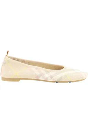 Burberry Sko, Dame, Lyserød, 38 EU, Firkantet Tå Ballet Flats med Check Mønster