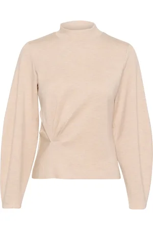 INWEAR Top, Dame, , M, Polyester, Bluse med draperede detaljer