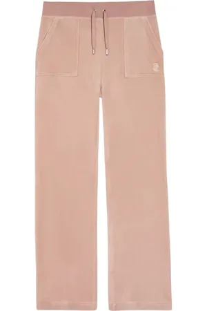 Juicy Couture Bukser, Dame, Lyserød, S, Polyester, Velour Bukser med Justerbar Talje