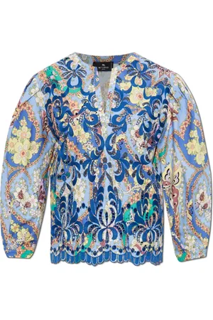 Etro Bluser & Skjorter, Dame, Flerfarvet, XS, Bomuld, Top med blomstermønster