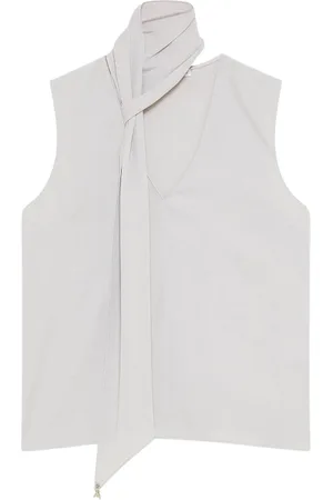 Patrizia Pepe Top, Dame, Grå, M, Polyester, Sleeveless Top
