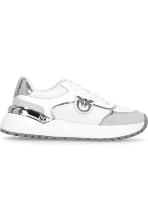 Pinko Sko, Dame, Hvid, 40 EU, Læder, Sneakers med metalliske detaljer
