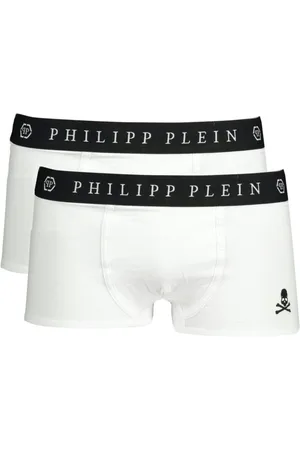 Philipp Plein Undertøj, Herre, Hvid, M, Uld, Stilfuld Elastisk Boxer Pakke