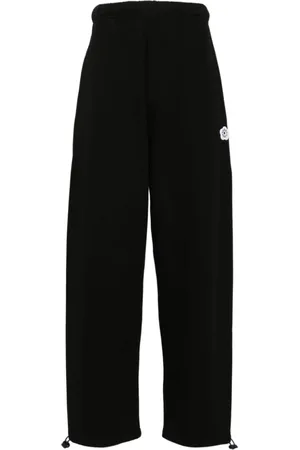 Kenzo Bukser, Herre, Sort, XL, Bomuld, Sorte bukser med Boke Flower-motiv