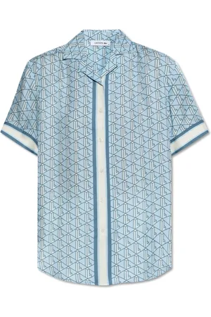 Lacoste Bluser & Skjorter, Dame, Blå, S, Uld, Skjorte med monogram