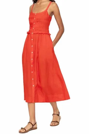SEA Kjole, Dame, , M, Bomuld, Elegant Tank Kjole med Plisserede Detaljer
