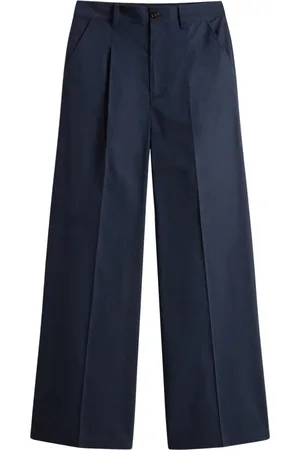 Woolrich Bukser, Dame, Blå, W30, Bomuld, Wide Leg Chino Bukser