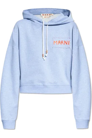 Marni Sweathshirts & Hoodies, Dame, Blå, 2XS, Bomuld, Hættetrøje