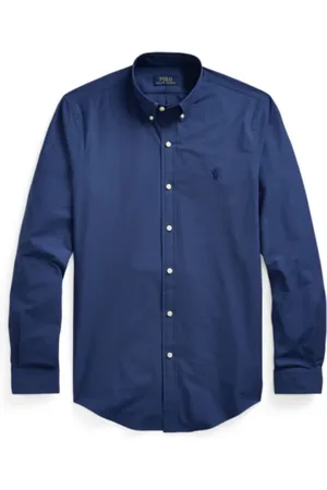 Ralph Lauren Skjorte, Herre, Blå, 2XL, Bomuld, Ultra Stretch Bomuldspoplin Skjorte