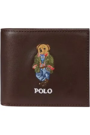 Ralph Lauren Tilbehør, Herre, Brun, ONE SIZE, Læder, Polo Bear Læderpung