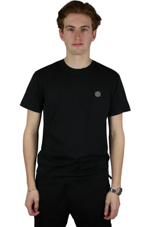 Stone Island Top, Herre, Sort, M, Bomuld, Chest Logo T-Shirt