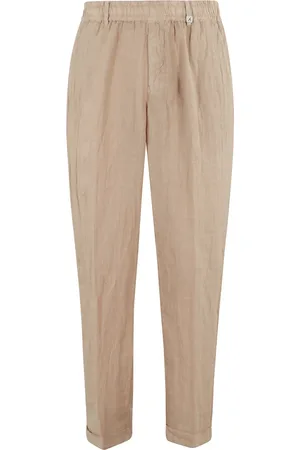 MYTHS Bukser, Herre, Brun, M, Linned, Sand Linned Tapered Leg Bukser