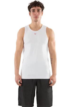 Diesel Top, Herre, Hvid, XL, Stretch Tank Top i T-Lifty Stil