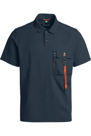 Parajumpers Top, Herre, Blå, L, Bomuld, Bomuld Jersey Polo med Nylon Detaljer