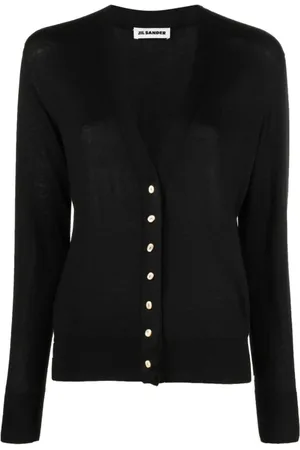 Jil Sander Strik, Dame, Sort, S, Cashmere, Cardigan