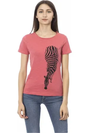 Trussardi Top, Dame, Lyserød, XL, Bomuld, Elegant Rund Hals T-shirt
