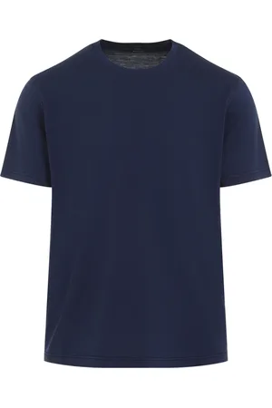 Kiton Top, Herre, Blå, M, Bomuld, Silke Bomulds T-shirt