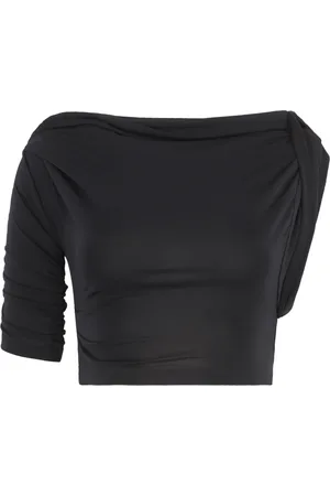 Jacquemus Top, Dame, Sort, S, Uld, Ruched Crop Top