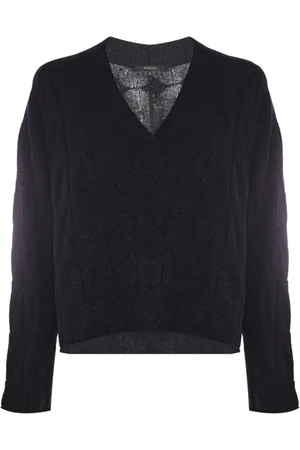 Kocca Strik, Dame, Sort, M, Uld, V-hals Kabelstrikket Jumper